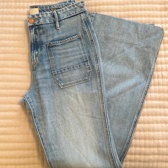 Porter Blue High Rise “The Wanderer Flare” with Sailor Patch Pockets, Size 28 - Picture 13 of 13